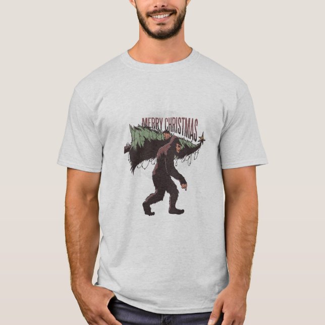 Bigfoot Merry Christmas T-Shirt (Front)