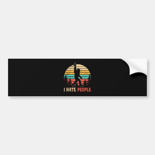 Bigfoot Middle Finger I Hate People Bumper Sticker