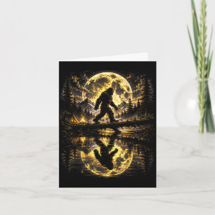 Bigfoot moonlight forest reflection adventure card