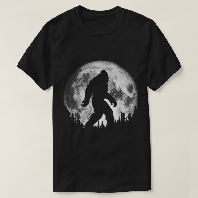 Bigfoot Moonlight Forest Silhouette T-Shirt (Design Front)
