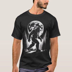 Bigfoot Moonlight Sasquatch Forest Cryptid Outdoor T-Shirt