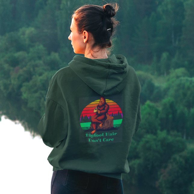 Bigfoot Morning Coffee Bigfoot Hair Don't Care Hoodie (Creator Uploaded)