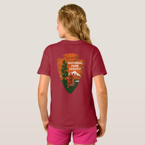 Bigfoot Morning Coffee National Park Service Girls T_Shirt