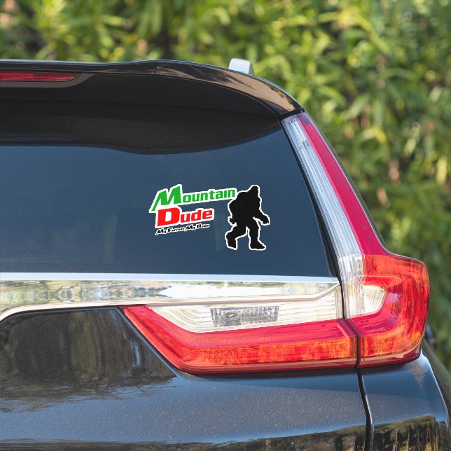 Bigfoot Mountain Dude My Forest My Rules Funny Sticker (Car Side)
