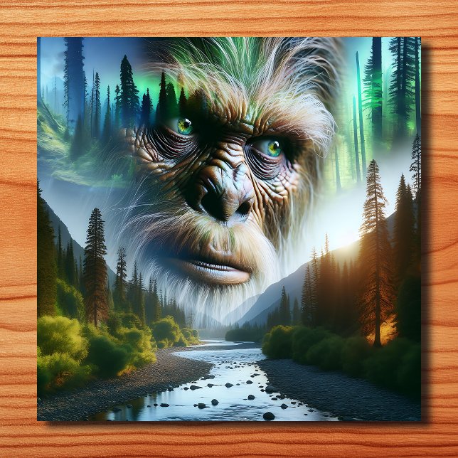 Bigfoot, Mountains, River and Forest Acrylic Print (Creator Uploaded)