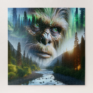 Bigfoot, Mountains, River and Forest Jigsaw Puzzle