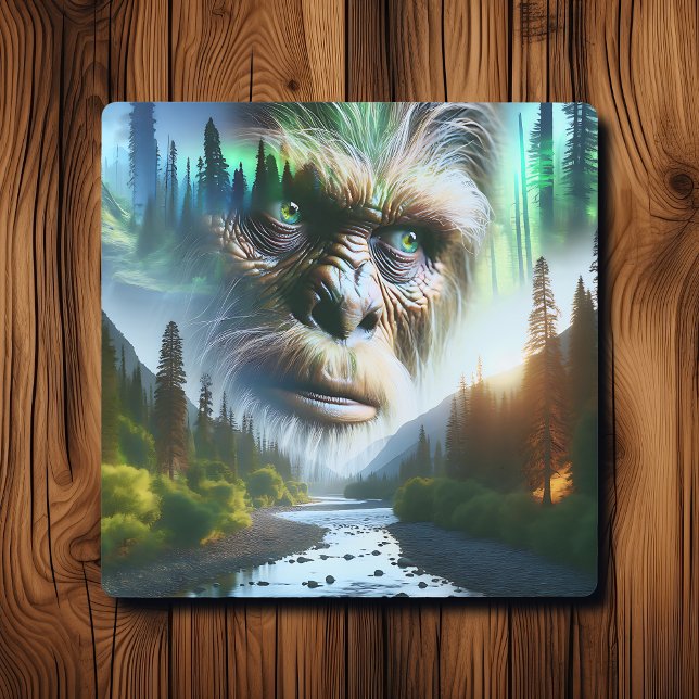 Bigfoot, Mountains, River and Forest Metal Print (Creator Uploaded)