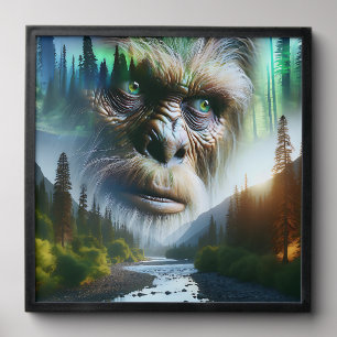 Bigfoot, Mountains, River and Forest Peel And Stick Photo Tile