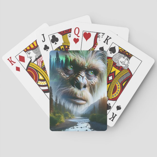 Bigfoot, Mountains, River and Forest Poker Cards (Back)
