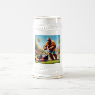 Bigfoot Mowing Beer Stein