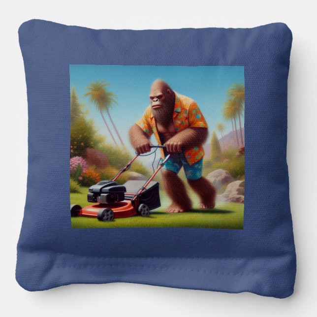 Bigfoot Mowing Cornhole Bags (Front)