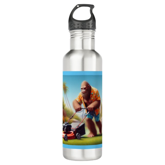 Bigfoot Mowing Stainless Steel Water Bottle (Front)