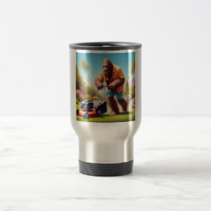 Bigfoot Mowing Travel Mug