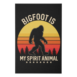 Bigfoot my Spirit Animal Bigfoot Retro Faux Canvas Print