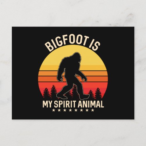 Bigfoot my Spirit Animal  Bigfoot Retro Postcard