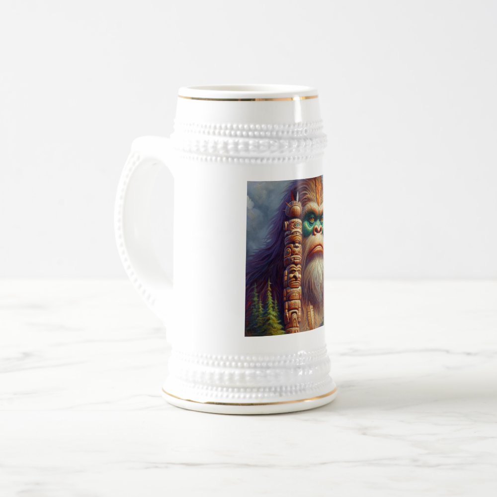 Discover Bigfoot Native American Totem Beer Stein