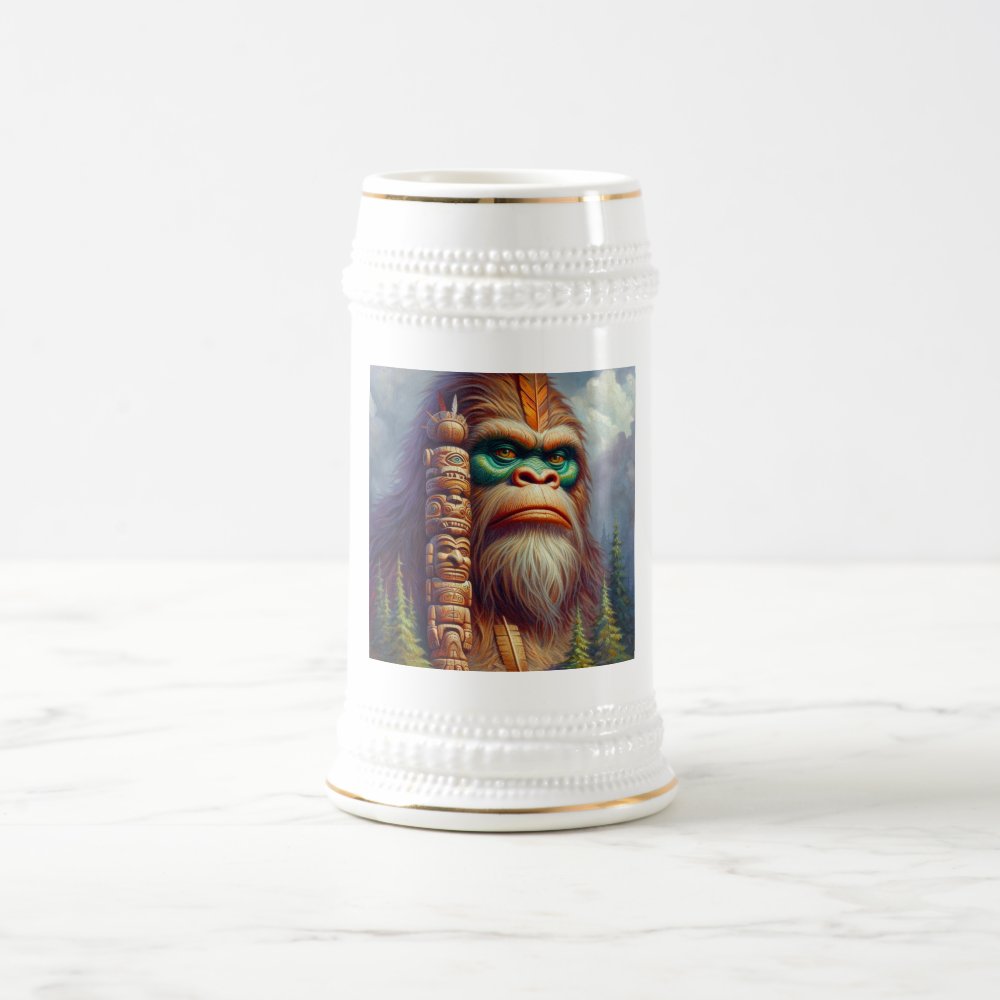 Disover Bigfoot Native American Totem Beer Stein