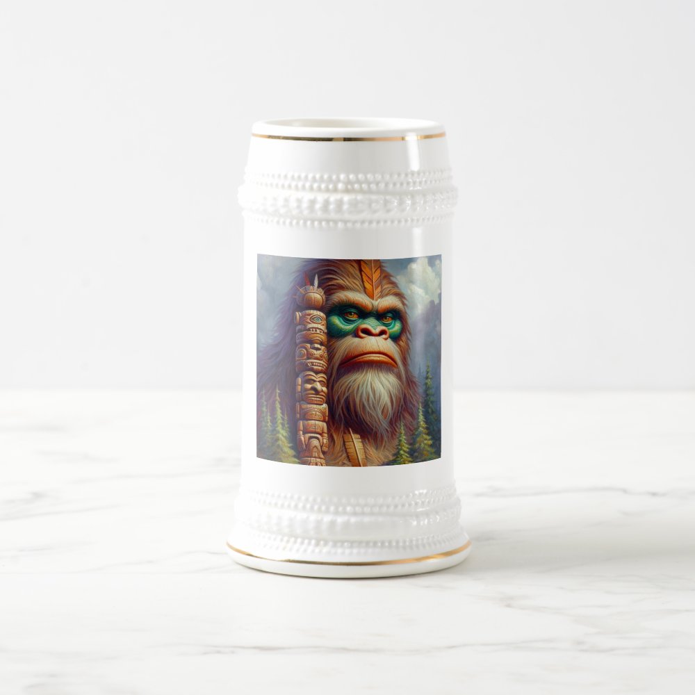 Discover Bigfoot Native American Totem Beer Stein