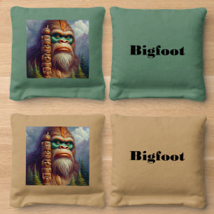 Bigfoot Native American Totem Cornhole Bags