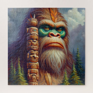 Bigfoot Native American Totem Jigsaw Puzzle