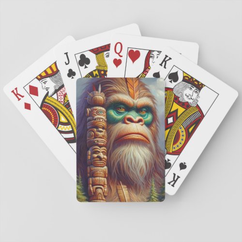 Bigfoot Native American Totem Poker Cards