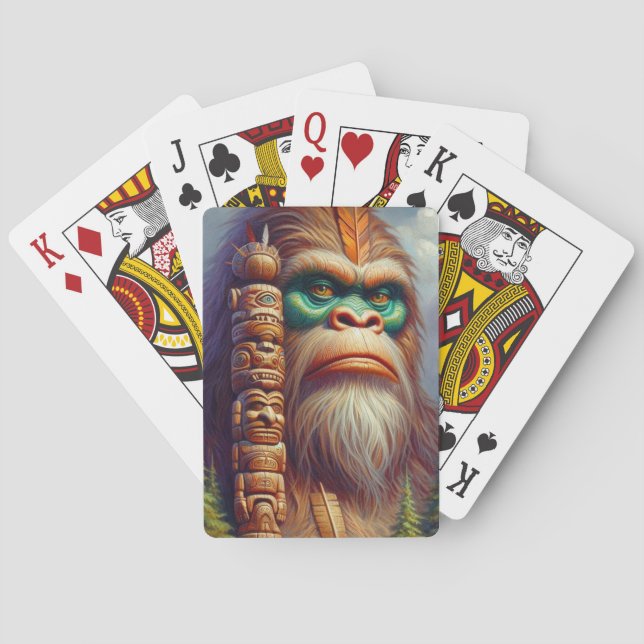 Bigfoot Native American Totem Poker Cards (Back)