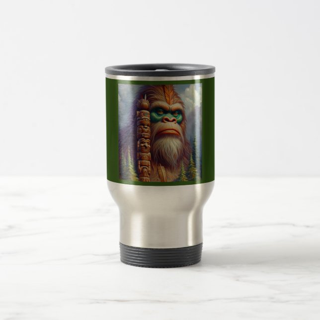 Bigfoot Native American Totem Travel Mug (Center)
