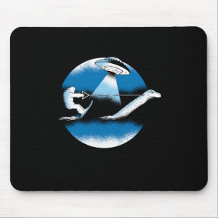 Bigfoot Nessie Loch Ness Monster UFO Alien Surfing Mouse Pad