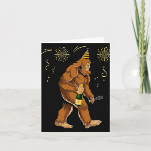 Bigfoot New Year Funny Outfit Sasquatch Holiday 20 Card