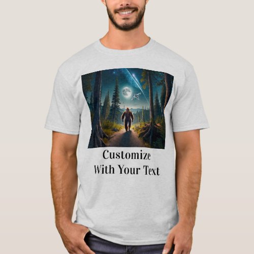 Bigfoot Night Woods Full Moon T_Shirt