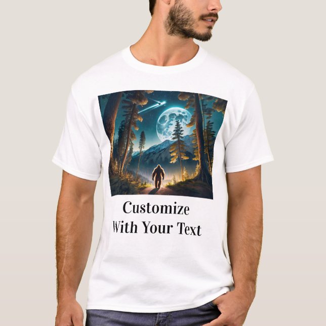 Bigfoot Night Woods Full Moon T-Shirt (Front)