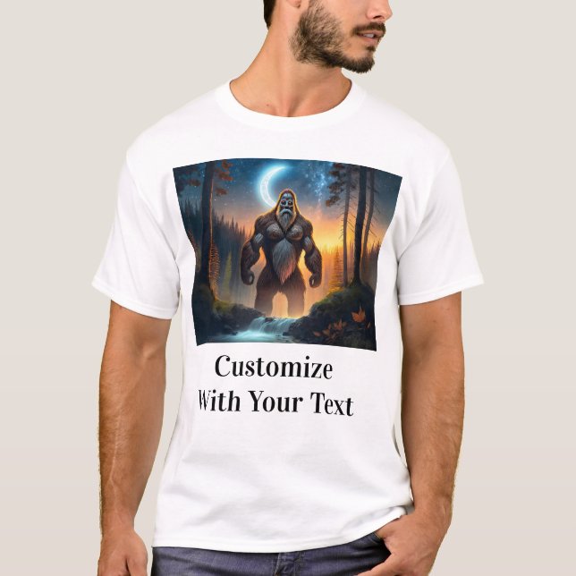 Bigfoot Night Woods Moon T-Shirt (Front)