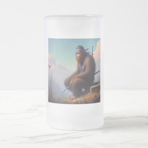 Bigfoot Ninja Frosted Glass Beer Mug