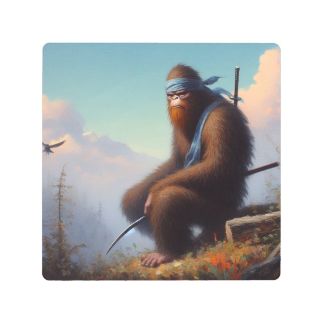 Bigfoot Ninja Metal Print (Front)