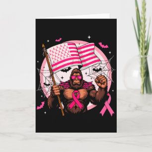 Bigfoot Nk Ribbon Breast Cancer Awareness Month Wo Card