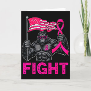 Bigfoot Nk Ribbon Fight Breast Cancer Awareness Me Card