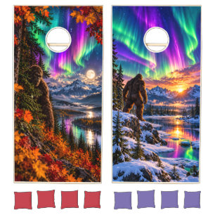 Bigfoot Northern Lights Cornhole Boards Set