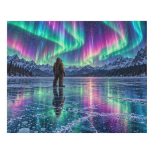 Bigfoot Northern Lights Faux Wrapped Canvas 1