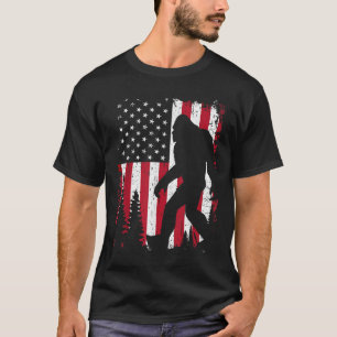 Bigfoot of American Flag Kids 4th July USA Patrio T-Shirt