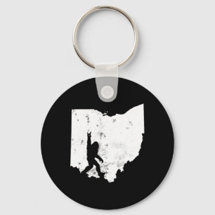 Bigfoot Ohio State Map Sasquatch Men Women Gift Keychain