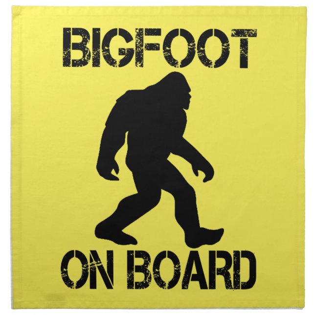 Bigfoot on Board Funny Bigfoot   Cloth Napkin (Front)