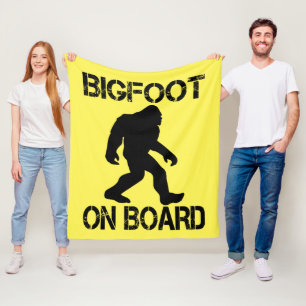 Bigfoot on Board - Funny Bigfoot    Fleece Blanket