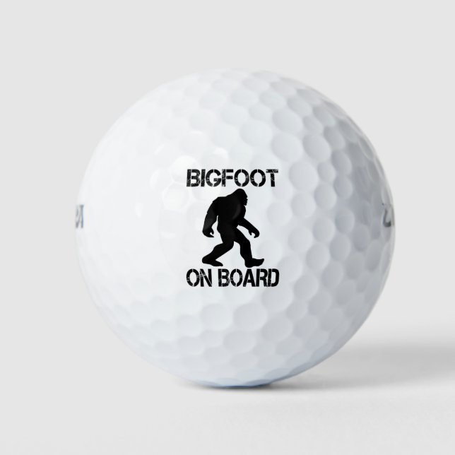 Bigfoot on Board Funny Bigfoot Golf Balls (Front)