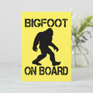 Bigfoot on Board Funny Bigfoot  Invitation