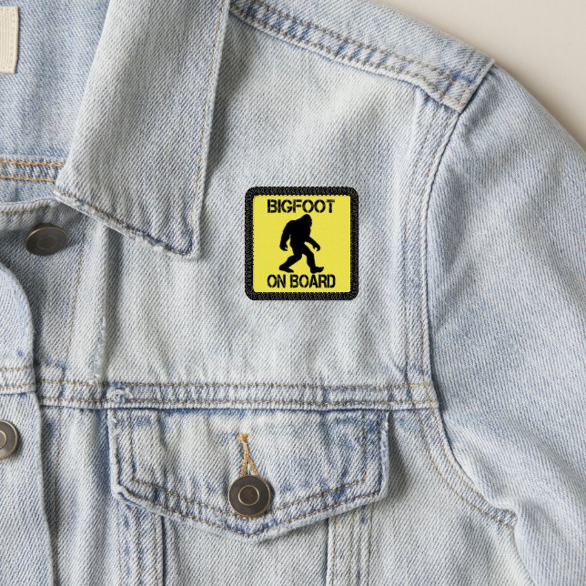 Bigfoot on Board - Funny Bigfoot  Patch (On Jacket)