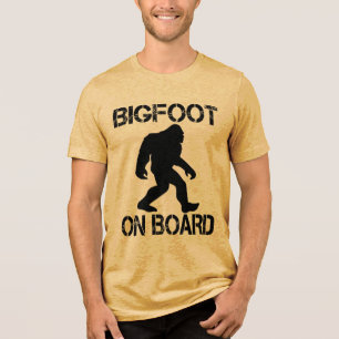 Bigfoot on Board Funny Bigfoot Tri-Blend Shirt