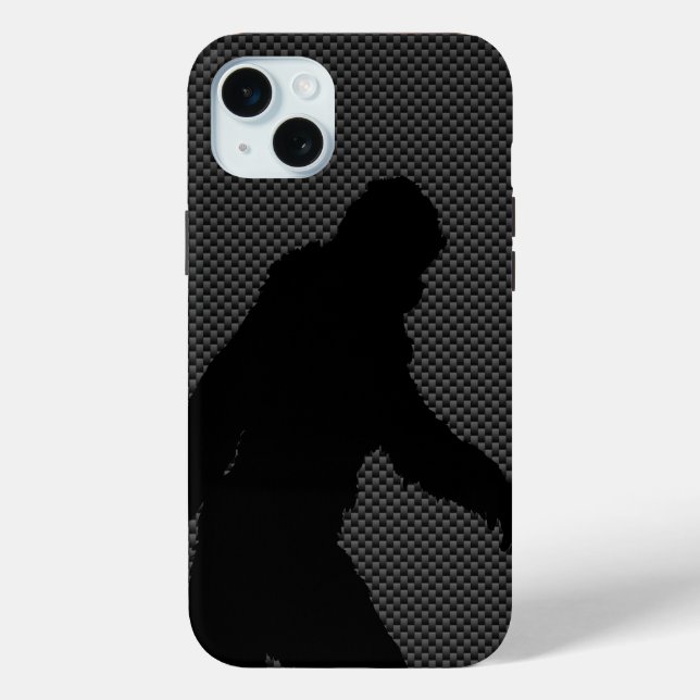 Bigfoot on Carbon Fiber Print Case-Mate iPhone Case (Back)