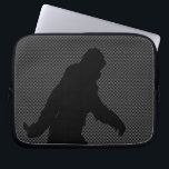 Bigfoot on Carbon Fiber Print Laptop Sleeve<br><div class="desc">The iconic Sasquatch Bigfoot black silhouette gone squatchin style out there on a fine custom carbon fiber like print gift. Here's a sampling of our mighty Sasquatch designs. Use the "Ask this Designer" link to contact us with your special design requests or for some assistance with any of your customization...</div>