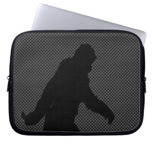 Bigfoot on Carbon Fiber Print Laptop Sleeve