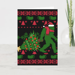 Bigfoot on knit background card